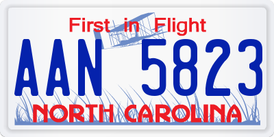 NC license plate AAN5823