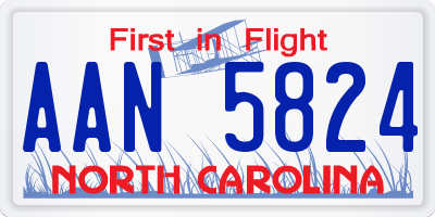NC license plate AAN5824