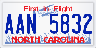 NC license plate AAN5832