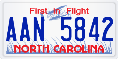 NC license plate AAN5842