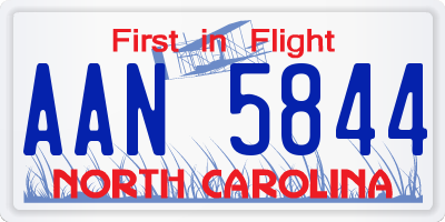 NC license plate AAN5844