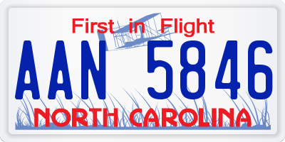 NC license plate AAN5846