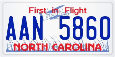 NC license plate AAN5860