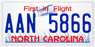 NC license plate AAN5866