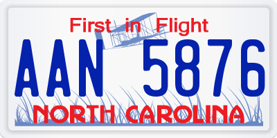 NC license plate AAN5876