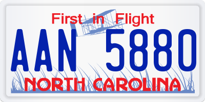 NC license plate AAN5880