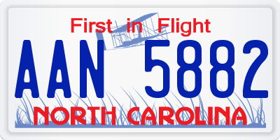 NC license plate AAN5882