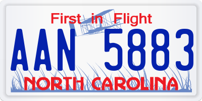 NC license plate AAN5883