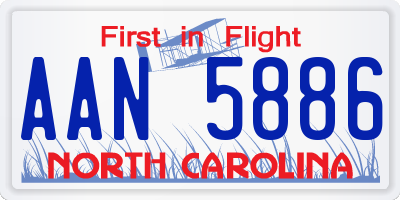 NC license plate AAN5886