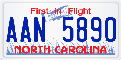 NC license plate AAN5890