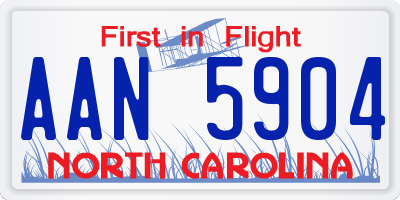 NC license plate AAN5904
