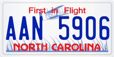 NC license plate AAN5906