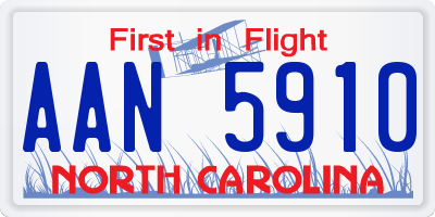 NC license plate AAN5910