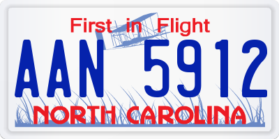 NC license plate AAN5912