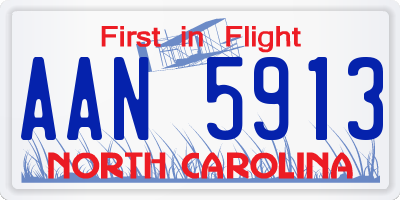 NC license plate AAN5913