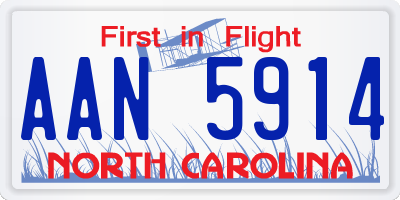 NC license plate AAN5914