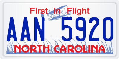 NC license plate AAN5920