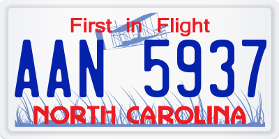 NC license plate AAN5937