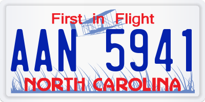 NC license plate AAN5941