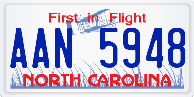 NC license plate AAN5948