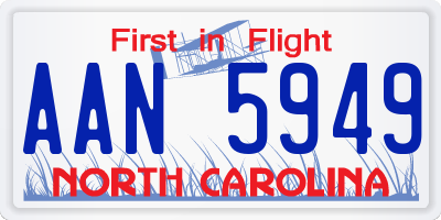 NC license plate AAN5949
