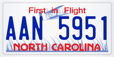 NC license plate AAN5951