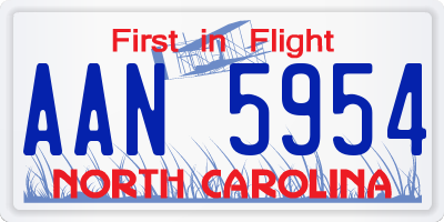 NC license plate AAN5954