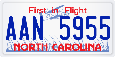 NC license plate AAN5955