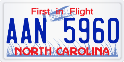 NC license plate AAN5960