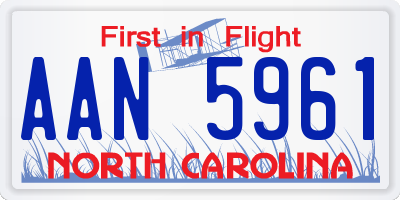NC license plate AAN5961