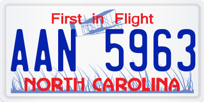 NC license plate AAN5963