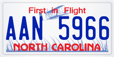 NC license plate AAN5966