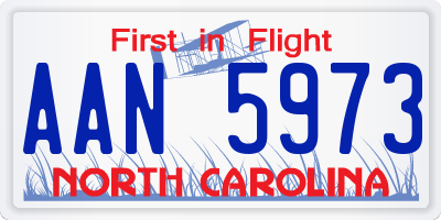 NC license plate AAN5973