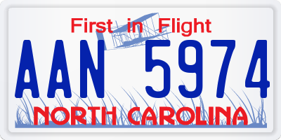 NC license plate AAN5974