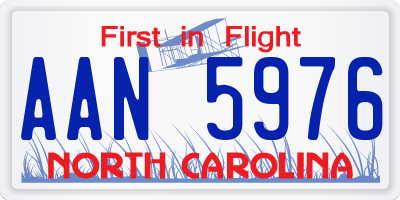 NC license plate AAN5976