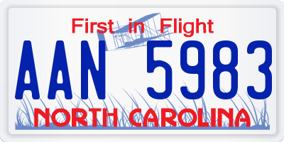 NC license plate AAN5983