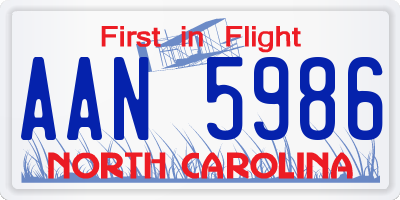 NC license plate AAN5986