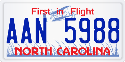 NC license plate AAN5988