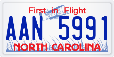 NC license plate AAN5991