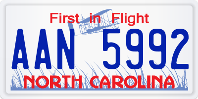 NC license plate AAN5992