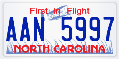 NC license plate AAN5997