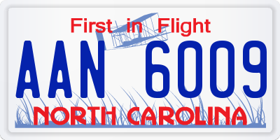 NC license plate AAN6009