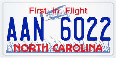 NC license plate AAN6022