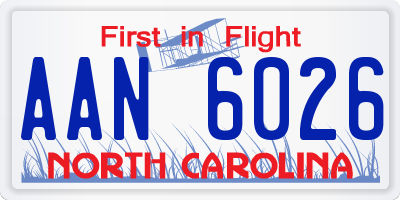 NC license plate AAN6026