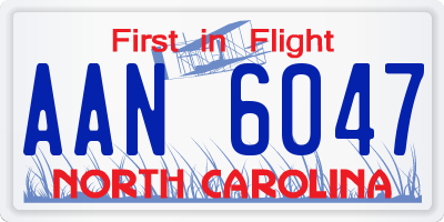 NC license plate AAN6047