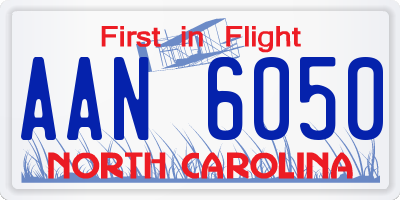 NC license plate AAN6050