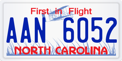 NC license plate AAN6052