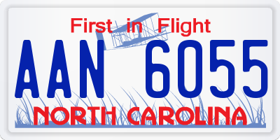 NC license plate AAN6055