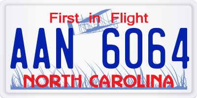 NC license plate AAN6064