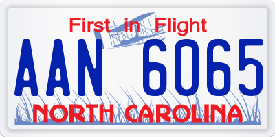NC license plate AAN6065